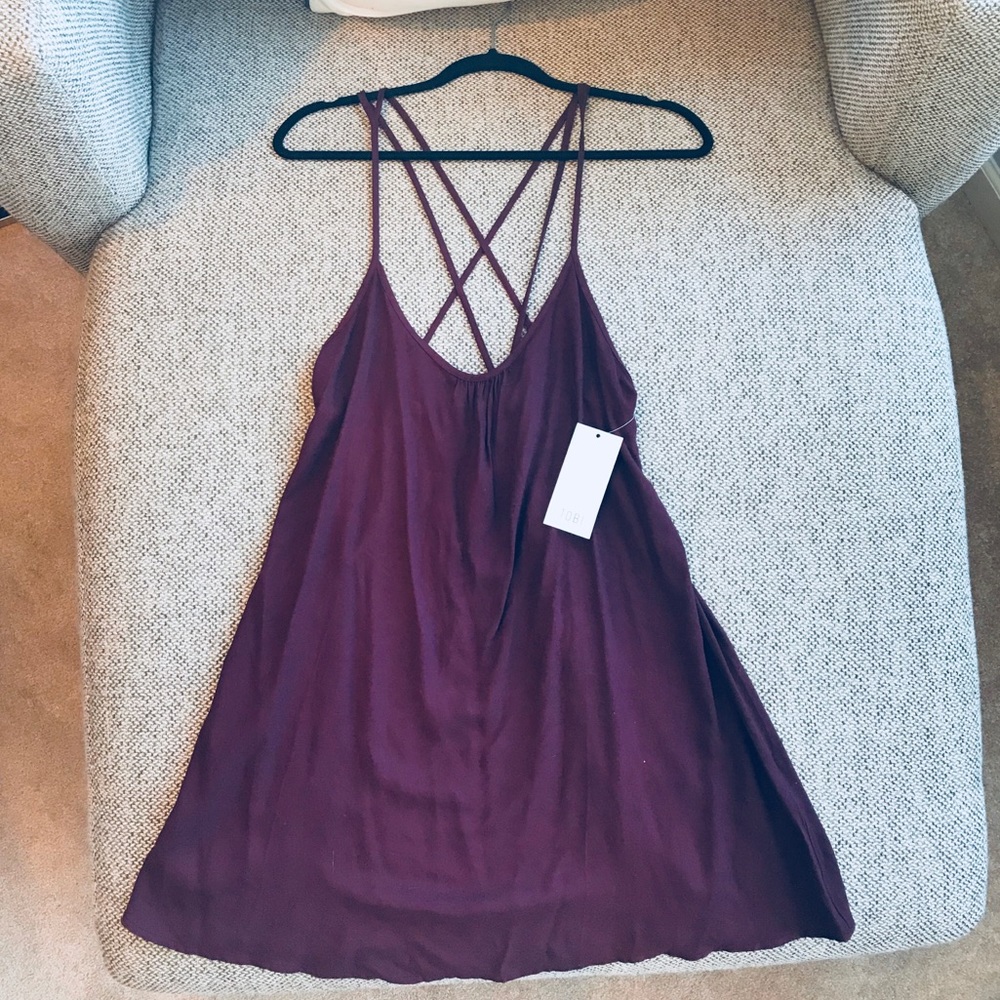 TOBI Maroon Criss Cross Mini Dress
